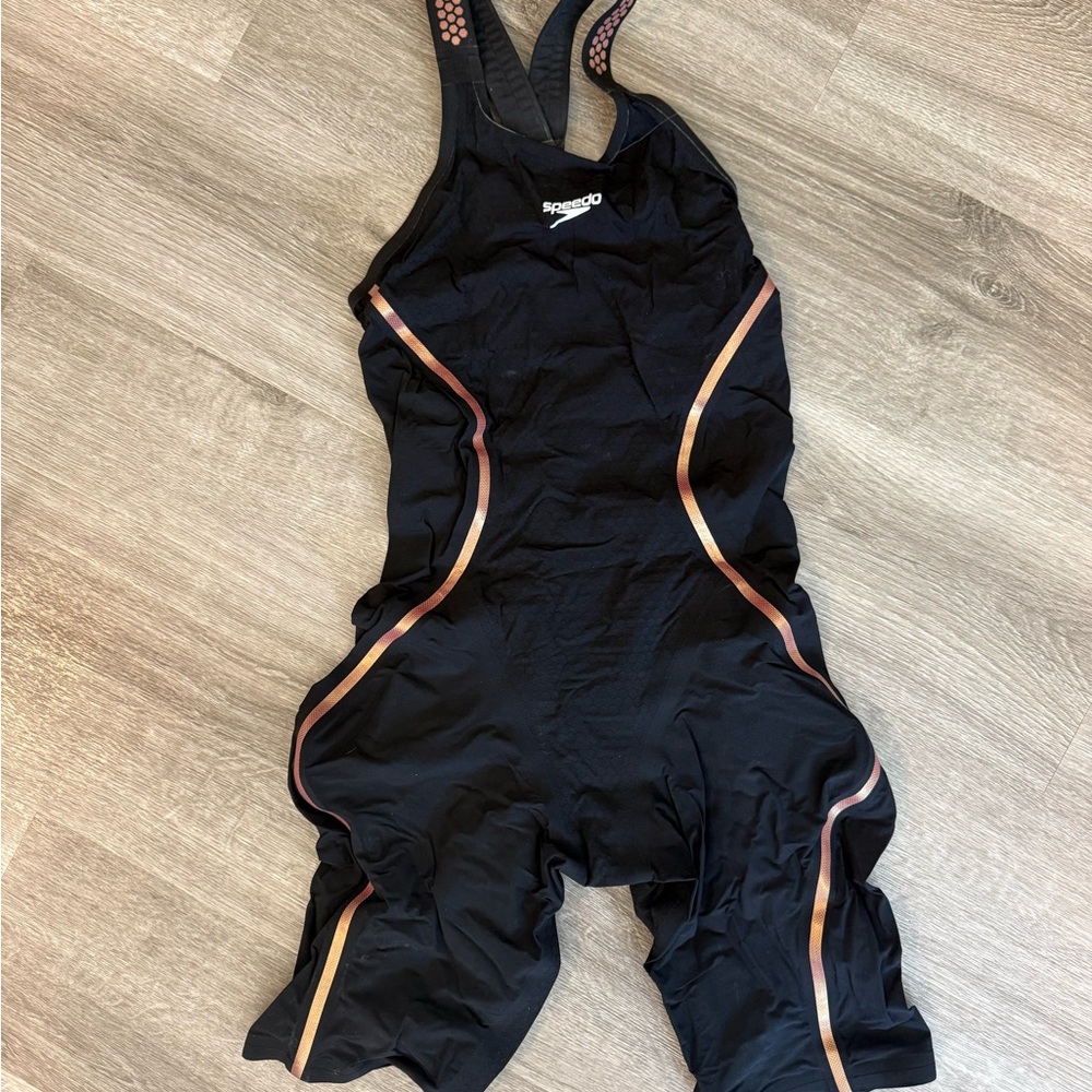 Speedo Black Swimwear with Gold Details